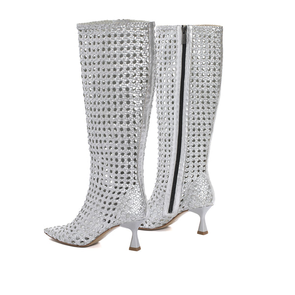 Pons Quintana MORITZ METAL SILVER HEEL BOOT