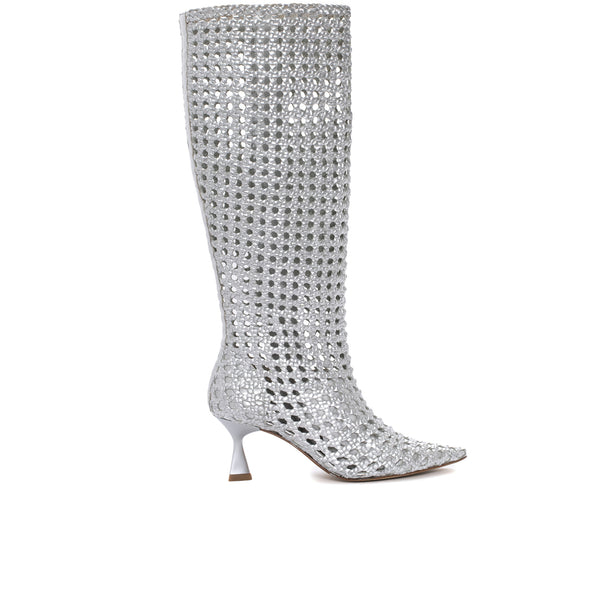 pons quintana MORITZ METAL SILVER HEEL BOOT