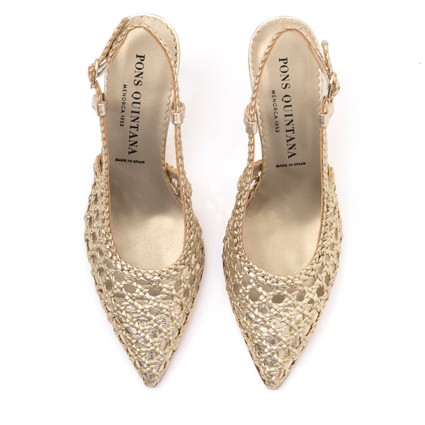 Pons Quintana MORITZ PLATINUM METAL HEEL SHOE