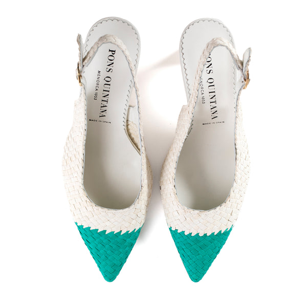 Pons Quintana MORITZ WET MILK & EMERALD HEEL SHOE