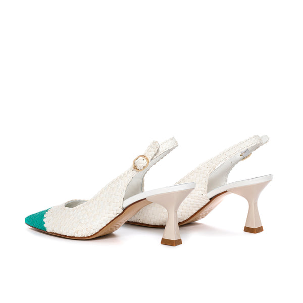 Pons Quintana MORITZ WET MILK & EMERALD HEEL SHOE