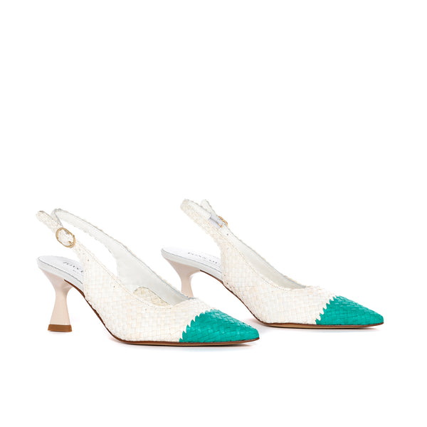 Pons Quintana MORITZ WET MILK & EMERALD HEEL SHOE