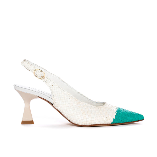 pons quintana MORITZ WET MILK & EMERALD HEEL SHOE