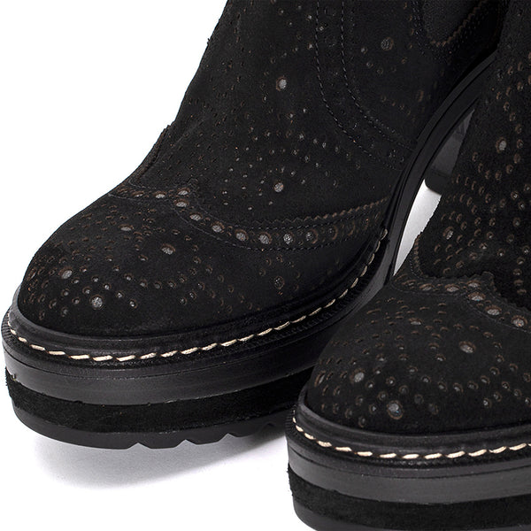 Pons Quintana OLIVIA BLACK VELOUR HEEL BOOT