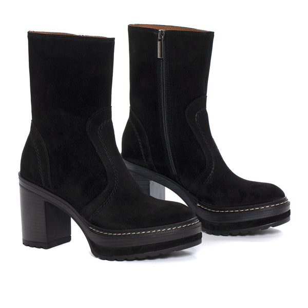 Pons Quintana OLIVIA BLACK VELOUR HEEL BOOT