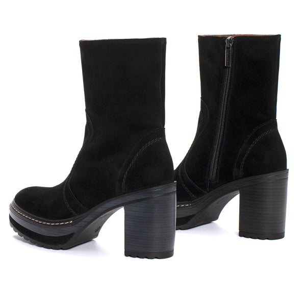 Pons Quintana OLIVIA BLACK VELOUR HEEL BOOT