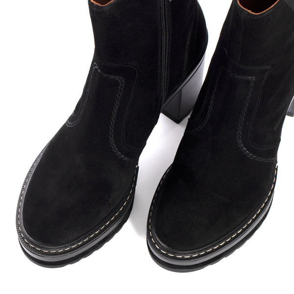 Pons Quintana OLIVIA BLACK VELOUR HEEL BOOT