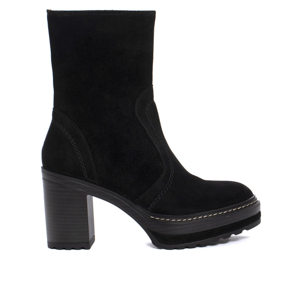 pons quintana OLIVIA BLACK VELOUR HEEL BOOT