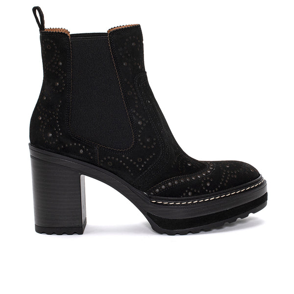 pons quintana OLIVIA BLACK VELOUR HEEL BOOT
