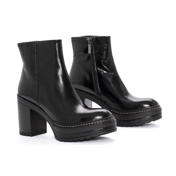 Pons Quintana OLIVIA BRANCH BLACK HEEL BOOT