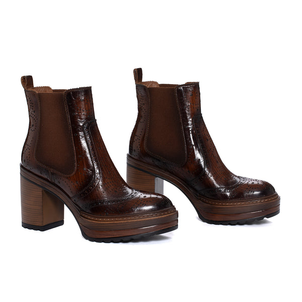 Pons Quintana OLIVIA BRANCH TOFFE HEEL BOOT