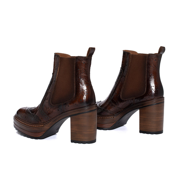 Pons Quintana OLIVIA BRANCH TOFFE HEEL BOOT
