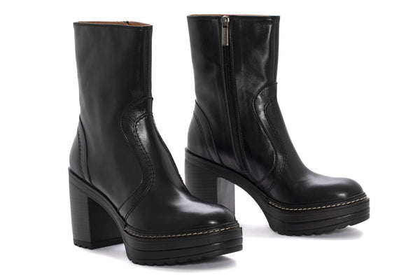 Pons Quintana OLIVIA PIUMA BLACK HEEL ANKLE BOOT