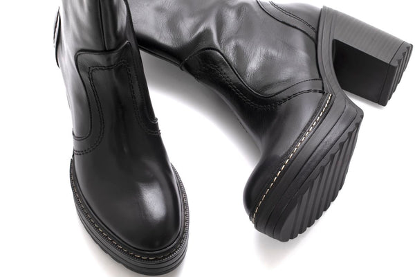 Pons Quintana OLIVIA PIUMA BLACK HEEL ANKLE BOOT