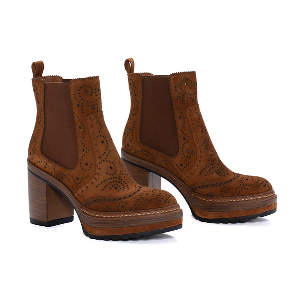Pons Quintana OLIVIA VELOR LEATHER HEEL BOOT