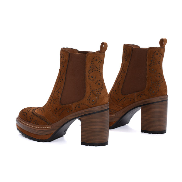 Pons Quintana OLIVIA VELOR LEATHER HEEL BOOT
