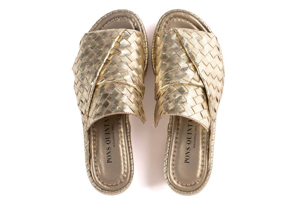 Pons Quintana PLATINUM METAL MILAN PLATFORM SANDAL
