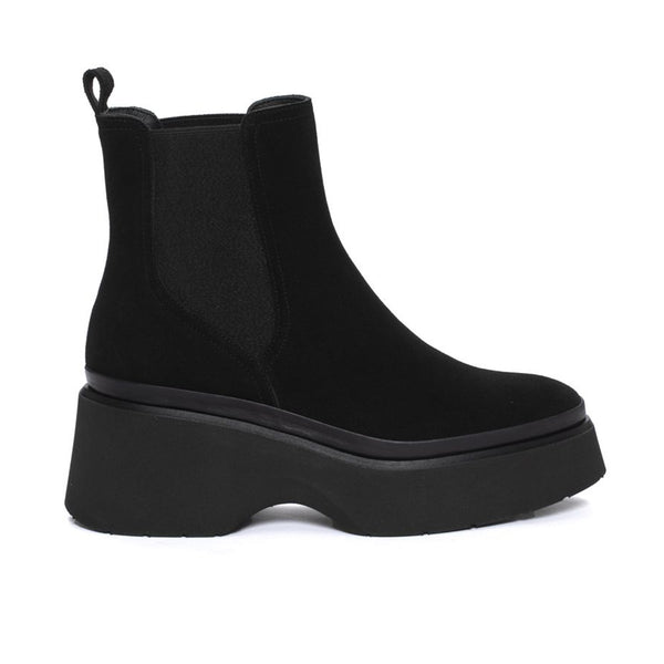 pons quintana RAQUEL VELOUR BLACK PLATFORM BOOT