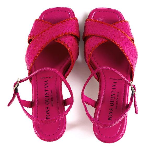 Pons Quintana REIMS LILY HEEL SANDAL - TANGERINE