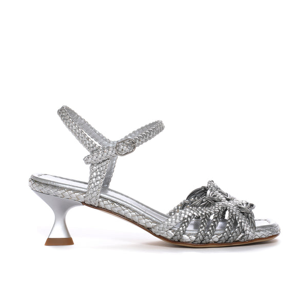 pons quintana REIMS METAL SILVER/STEEL HEEL SANDAL