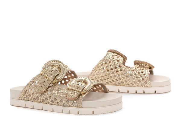 Pons Quintana SANDALIA FUSSBETT CAIMAN PLATINO