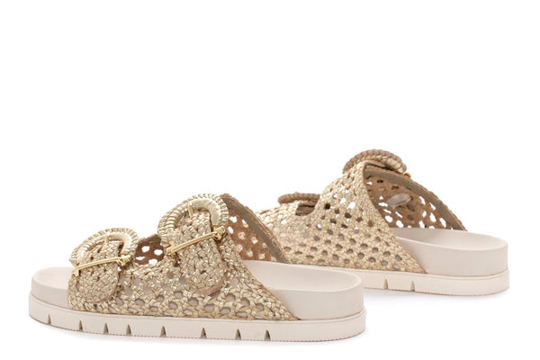 Pons Quintana SANDALIA FUSSBETT CAIMAN PLATINO