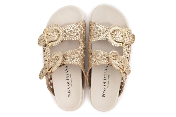 Pons Quintana SANDALIA FUSSBETT CAIMAN PLATINO