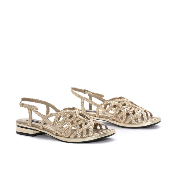 Pons Quintana SANDALIA PLANA DIANA METAL PLATINO