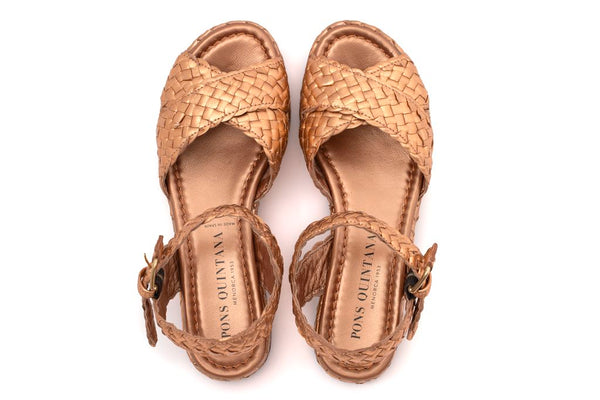 Pons Quintana SANDALIA PLATAFORMA FORLI METAL RAME