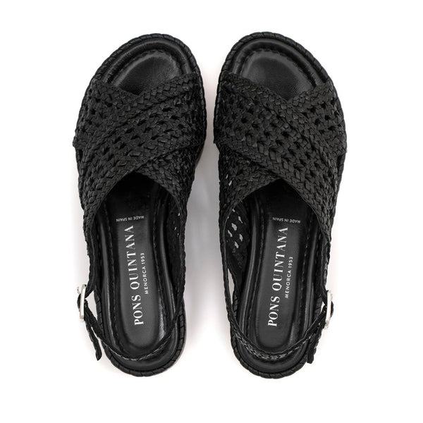 Pons Quintana SANDALIA PLATAFORMA MILAN NEGRO