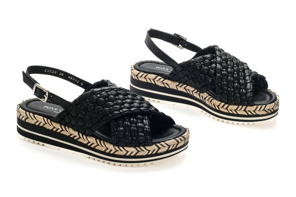 Pons Quintana SANDALIA PLATAFORMA MILAN NEGRO