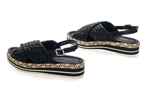 Pons Quintana SANDALIA PLATAFORMA MILAN NEGRO