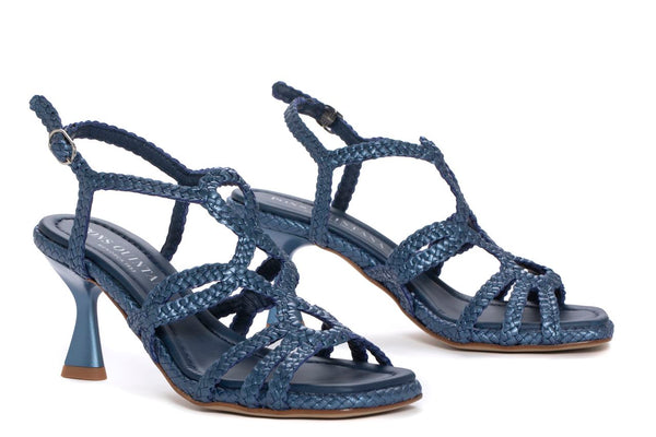 Pons Quintana SANDALIA TACON FIJI METAL AZURRO