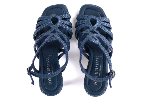 Pons Quintana SANDALIA TACON FIJI METAL AZURRO