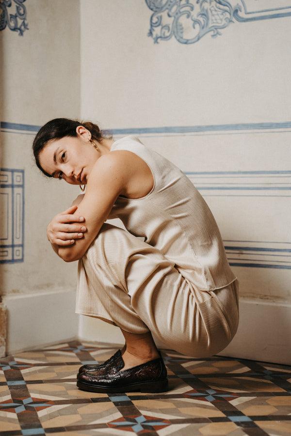 pons quintana SELINE CHARRO LEATHER MOCASSIN