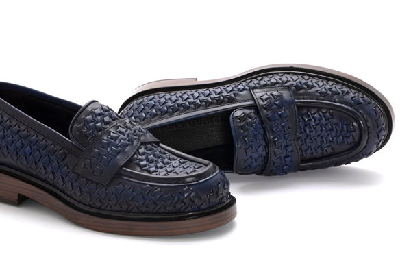 Pons Quintana SELINE LOAFER NEPAL BRAIDED COBALT