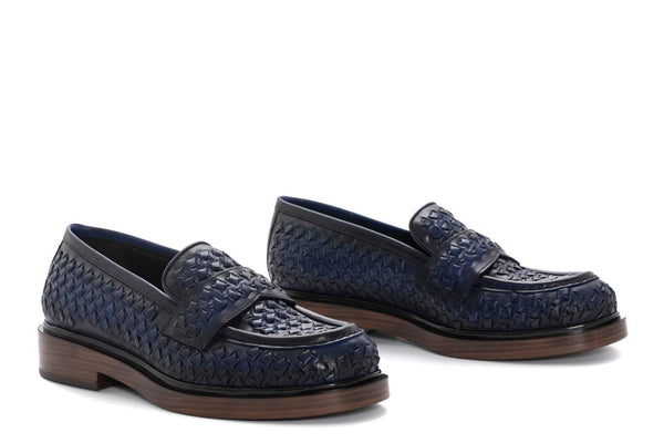 Pons Quintana SELINE LOAFER NEPAL BRAIDED COBALT