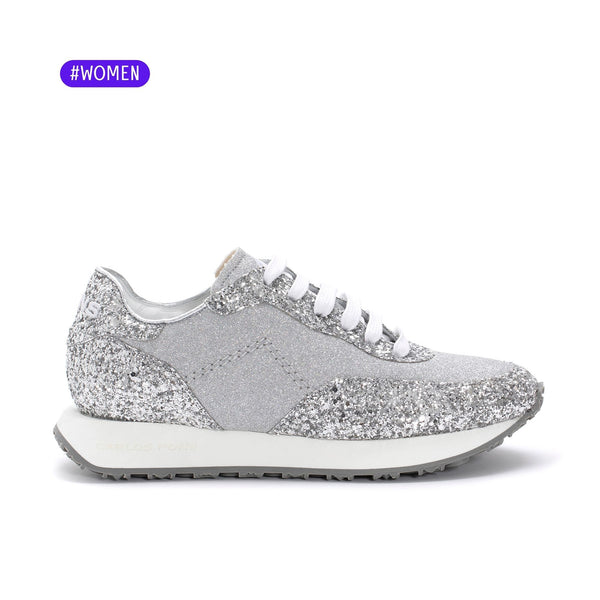 pons quintana SNEAKER RUNNER GLITER SILVER