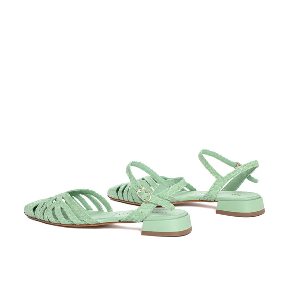 Pons Quintana SONIA WET PISTACHIO FLAT SANDAL