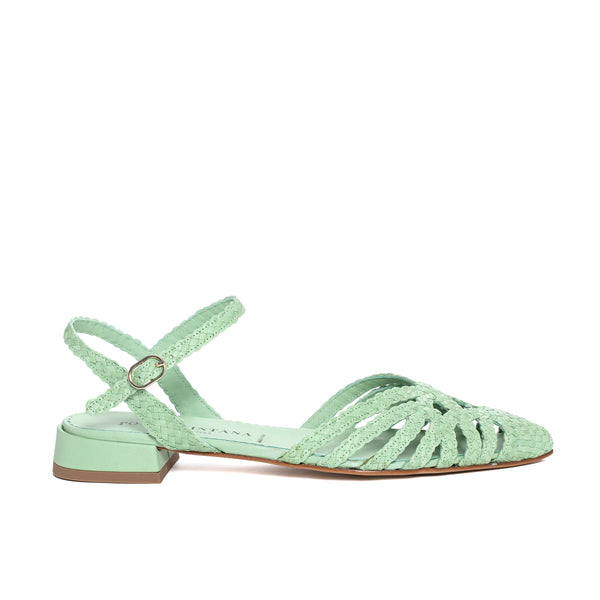 pons quintana SONIA WET PISTACHIO FLAT SANDAL