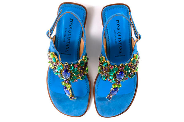 Pons Quintana TINA COBALT FLAT SANDAL