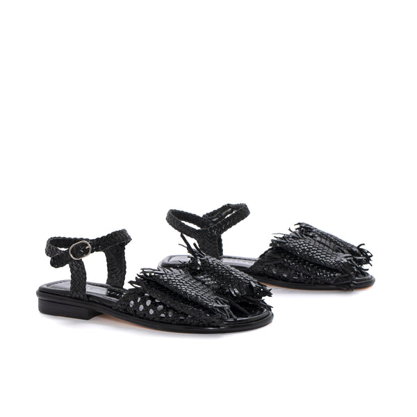 Pons Quintana TINA FLAT SANDAL WITH BLACK BOW