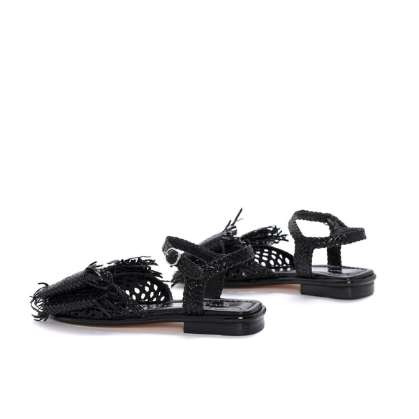 Pons Quintana TINA FLAT SANDAL WITH BLACK BOW
