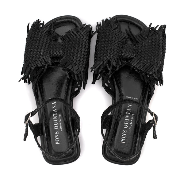 Pons Quintana TINA FLAT SANDAL WITH BLACK BOW