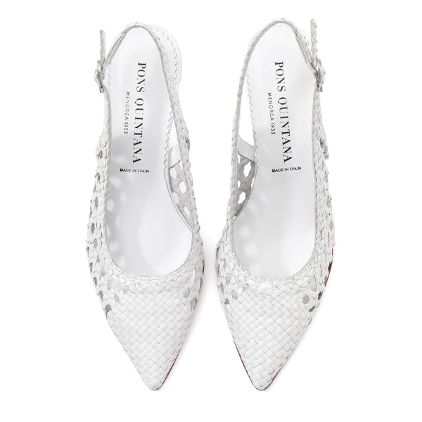 Pons Quintana WHITE CAROL HEEL SHOE