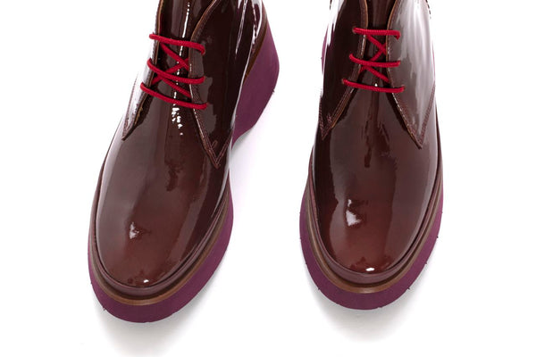 Pons Quintana RAQUEL PATENT LEATHER PLATFORM ANKLE BOOT CHIENTI