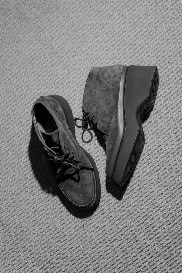 Pons Quintana RAQUEL VELOUR TOFFE PLATFORM ANKLE BOOT