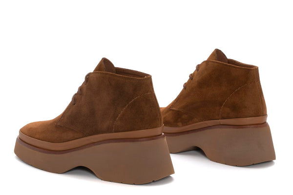 Pons Quintana RAQUEL VELOUR TOFFE PLATFORM ANKLE BOOT