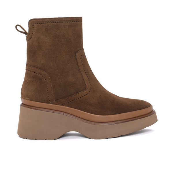 pons quintana RAQUEL VELOUR TOFFE PLATFORM ANKLE BOOT