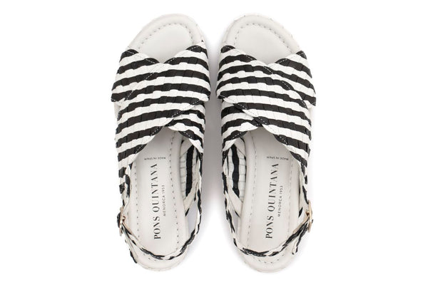 Pons Quintana SANDALIA PLATAFORMA FORLI NEGRO+WET MILK